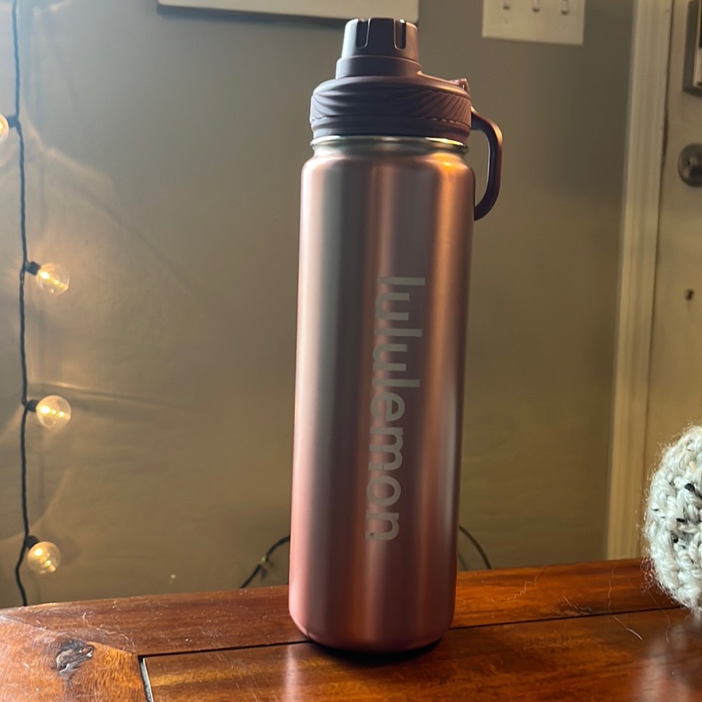 Lily lemon Copper/mauve Metal Water Bottle 24oz